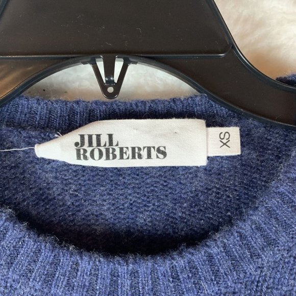 Jill Roberts Sweater Womens XS Blue Knit Cashmere Long Sleeve Crew Pullover - Picture 3 of 7